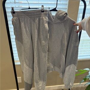 Alo Gray Hoodie and Sweatpants Set